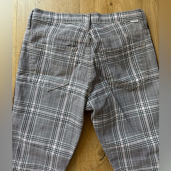 MOTHER The Insider Ankle Pants Size 28 Plaid Plum - Picture 12 of 12